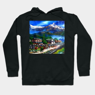 Panoramic View Of Everest Mountain Hoodie